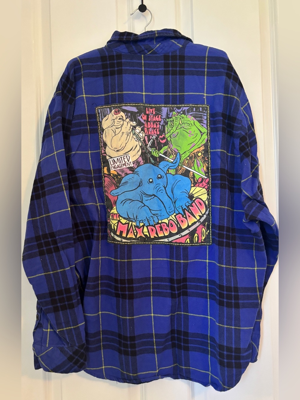Disney - Star Wars Blue Plaid Graphic Back Flannel LS Shirt - Size 2XL. Pocket!